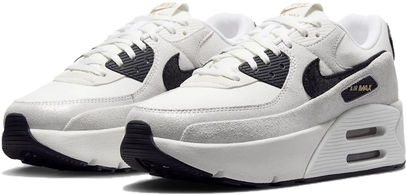 (Women) Nike Air Max 90 LV8 'White Metallic Gold Black' HQ3497-100 Lookbook (Women) Nike Air Max 90 LV8 'White Metallic Gold Black' HQ3497-100