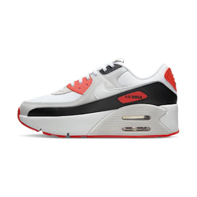 (W) Nike Air Max 90 LV8 White/Black/Picante Red/White