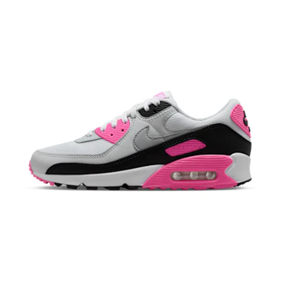 (W) Nike Air Max 90 White/Pink Glow/Black/Wolf Grey