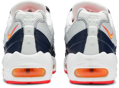 (W) Nike Air Max 95 Azul Medianoche Platino Puro Naranja Láser 307960-405 Details for (W) Nike Air Max 95 Azul Medianoche Platino Puro Naranja Láser 307960-405