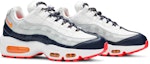 Cheap (Wanita) Nike Air Max 95 Midnight Navy Pure Platinum Laser Orange 307960-405