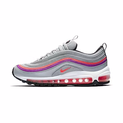 (W) Nike Air Max 97 Wolf Grey Solar Red Vivid Purple