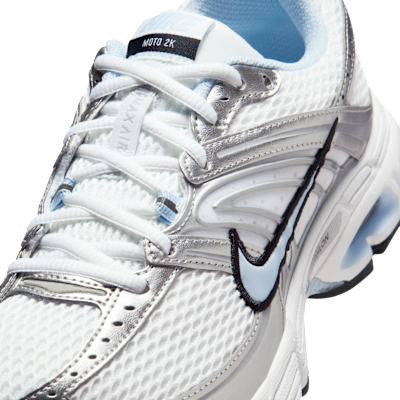 Cheap (W) Nike Air Max Moto 2K Putih/Metallic Silver/Hitam/Hydrogen Biru Sneakers HQ2056-107