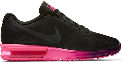 (Women) Nike Air Max Sequent Black Pink Blast 719916-015 (Women) Nike Air Max Sequent Black Pink Blast 719916-015