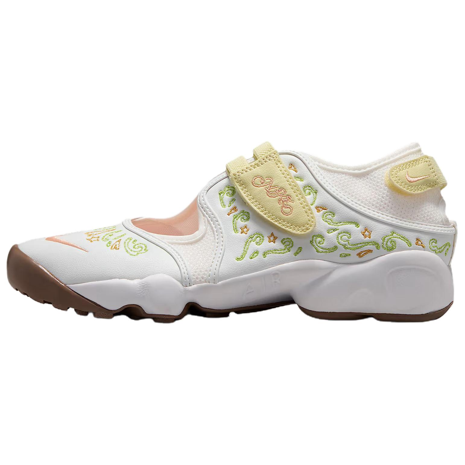 (Women) Nike Air Rift Casual Shoes White/Green/Yellow - Comfortable Fit. IR8208-181