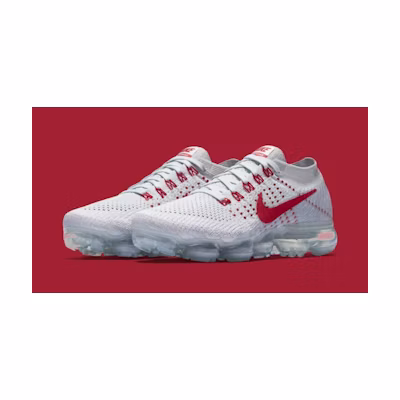 (W) Nike Air VaporMax Pure Platinum University Red