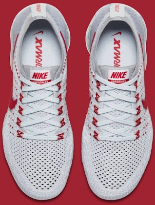 Pure platinum university red top vapormax