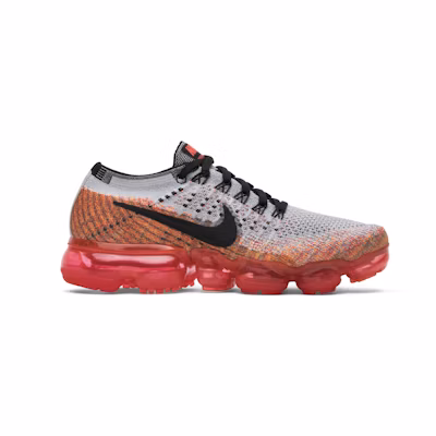 (W) Nike Air VaporMax Wolf Grey Bright Crimson