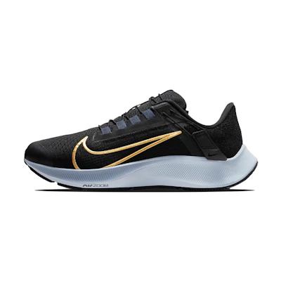 (W) Nike Air Zoom Pegasus 38 FlyEase Wide 'Black Metallic Gold Coin'