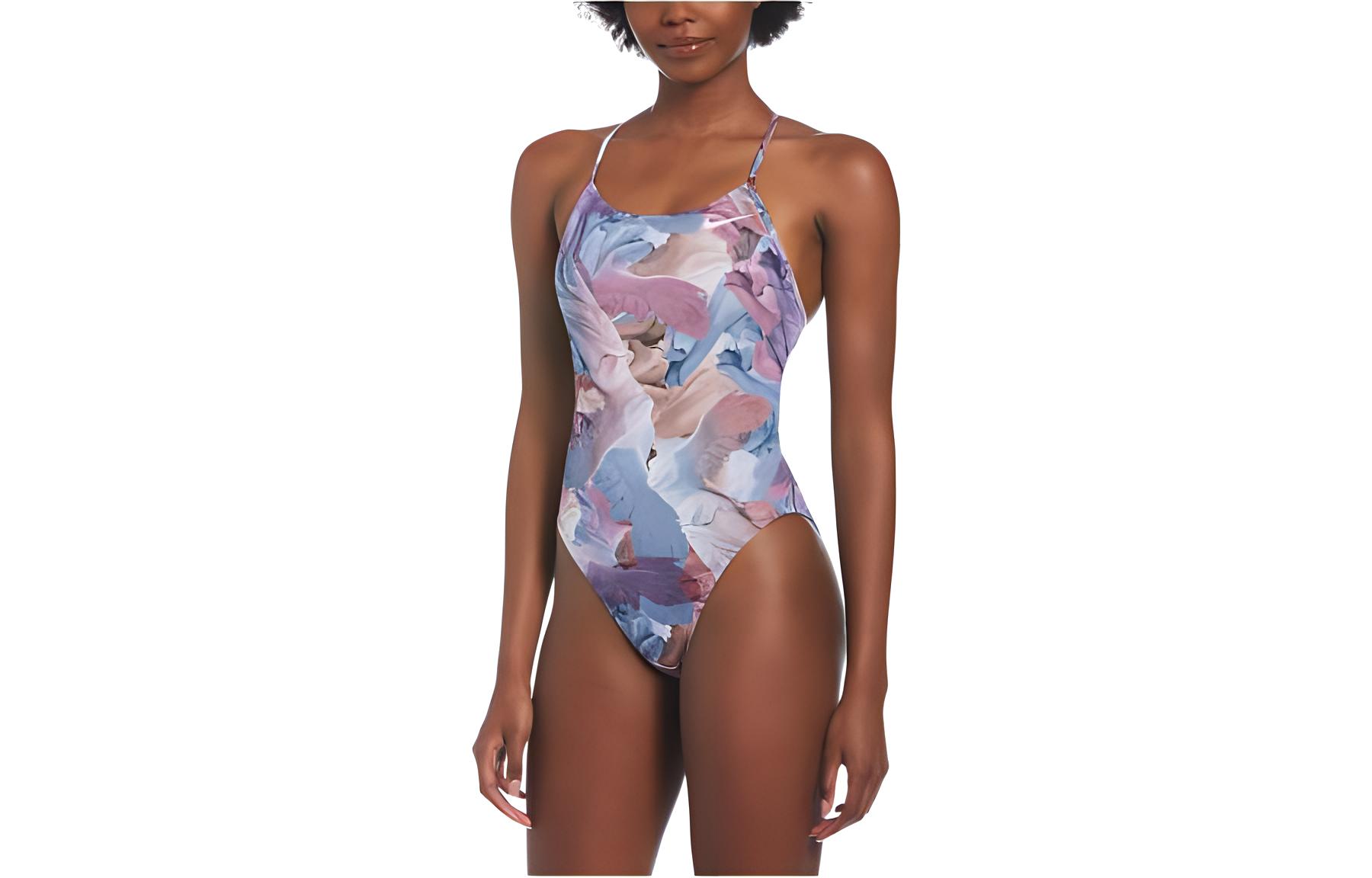 (Women) Nike Back-Tie Logo One-Piece Swimsuit Multicolor NESSC015-502