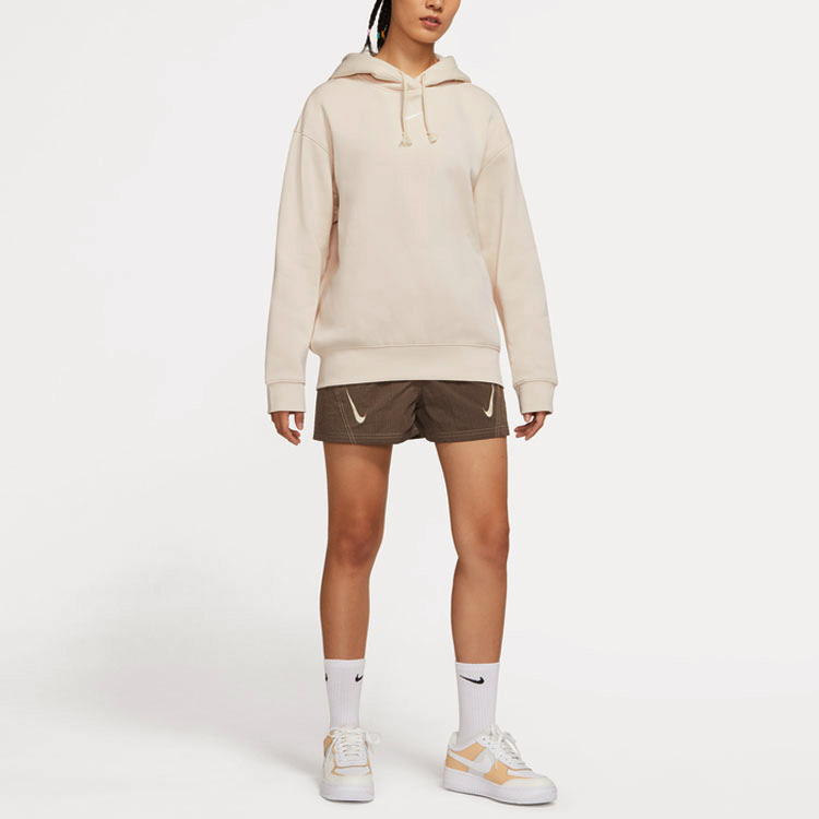 (Women) Nike Beige Pullover Hoodie Fleece Thickened Casual Sweatshirt DJ7669-219 圖 4