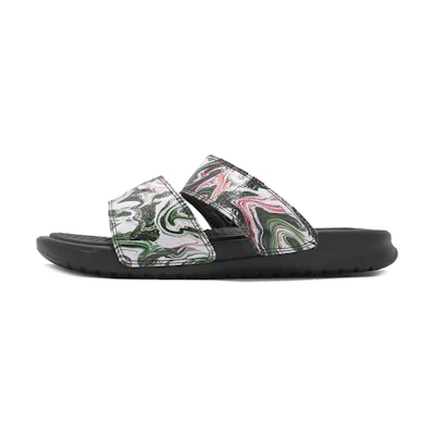 (W) Nike Benassi Duo Ultra Slide 'Black Green Pink'