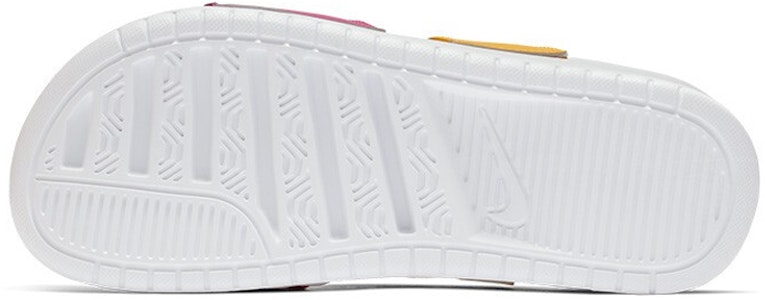 Nike Benassi Duo Ultra Slide 忍者拖平底 运動涼鞋 女款 白黃粉 Shop Nike Benassi Duo Ultra Slide 忍者拖平底 运動涼鞋 女款 白黃粉