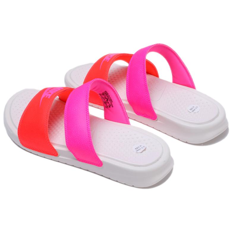Lookbook Nike Benassi Duo Ultra Slide 雙綁帶 忍者 粉橘 拖鞋 女款