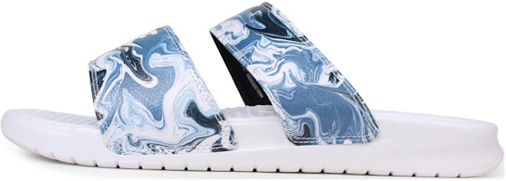 (Women) Nike Benassi Duo Ultra Slide 'White Blue Black' 819717-002 (Women) Nike Benassi Duo Ultra Slide 'White Blue Black' 819717-002