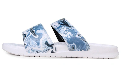 (Women) Nike Benassi Duo Ultra Slide 'White Blue Black'