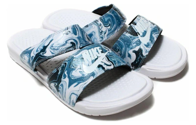 (Women) Nike Benassi Duo Ultra Slide 'White Blue Black'