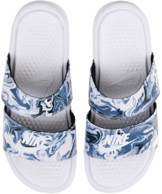 (Women) Nike Benassi Duo Ultra Slide 'White Blue Black' 819717-002 Shop (Women) Nike Benassi Duo Ultra Slide 'White Blue Black' 819717-002