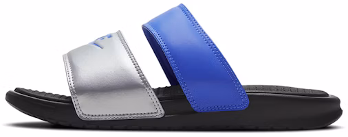 (Women) Nike Benassi Duo Ultra Slide Sliver/Blue/Black 819717-009 (Women) Nike Benassi Duo Ultra Slide Sliver/Blue/Black 819717-009