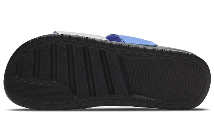 Shop Nike Benassi Duo Ultra 銀藍黑 女款 忍者拖鞋