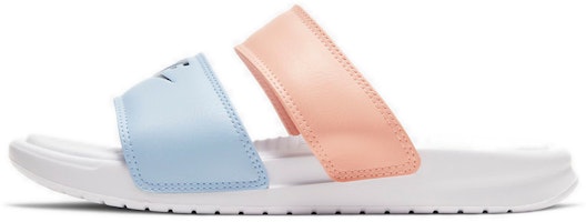 (Women) Nike Benassi Duo Ultra Slide White/Blue/Pink 819717-109 (Women) Nike Benassi Duo Ultra Slide White/Blue/Pink 819717-109
