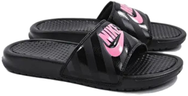 (Women) Nike Benassi JDI 'Black Vivid Pink' 343881-061 Lookbook (Women) Nike Benassi JDI 'Black Vivid Pink' 343881-061