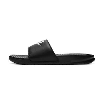 (W) Nike Benassi JDI Black White Slippers