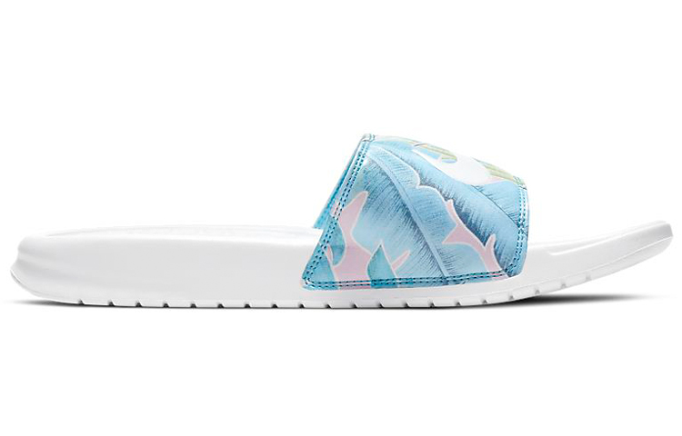 Order Nike Benassi JDI 花卉 時尚運動拖鞋 女款 白藍
