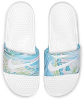 Nike Benassi JDI 花卉 時尚運動拖鞋 女款 白藍 Lookbook Nike Benassi JDI 花卉 時尚運動拖鞋 女款 白藍