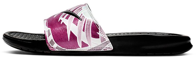 (Women) Nike Benassi JDI Print 'Black Active Fuchsia' 618919-030 (Women) Nike Benassi JDI Print 'Black Active Fuchsia' 618919-030