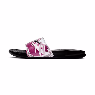 (W) Nike Benassi JDI Print 'Black Active Fuchsia'