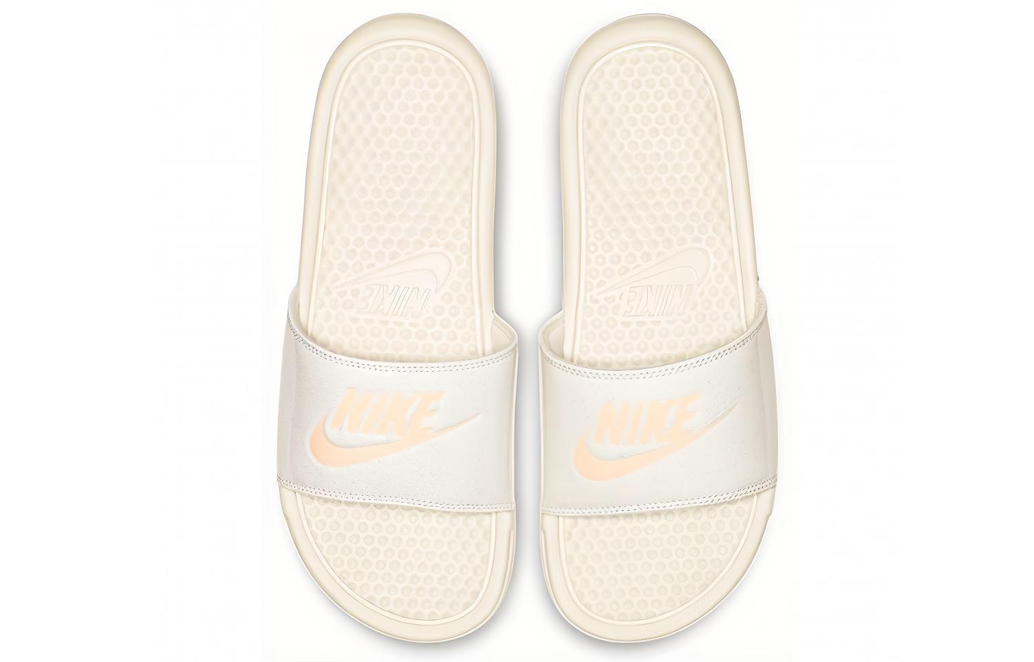 Lookbook (W) Nike Benassi JDI Cetakan Fesyen Selipar Putih Merah Jambu 'White Pink' 618919-021