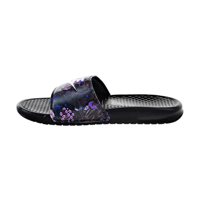 (W) Nike Benassi JDI Print Floral (W) 'Black Purple'
