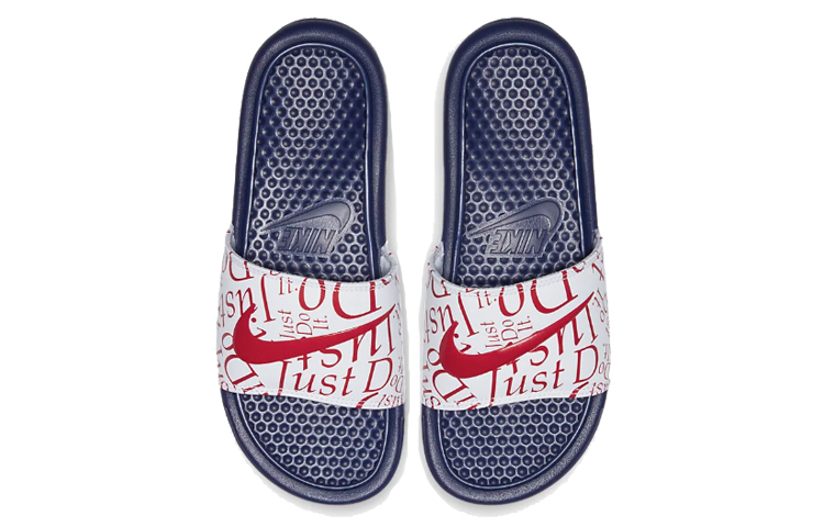 (W) Nike Benassi Jdi Print Slides Blue/Red 圖 3