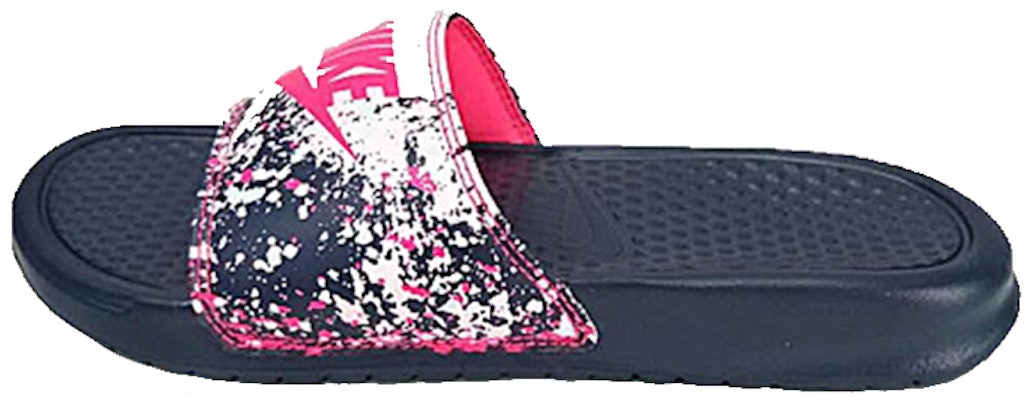 (W) Nike Benassi JDI Splash Ink Minimalista Unisex Zapatillas Negro Rosa 618919-401 Buy (W) Nike Benassi JDI Splash Ink Minimalista Unisex Zapatillas Negro Rosa 618919-401