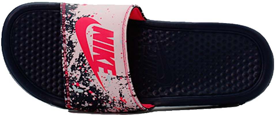 (W) Nike Benassi JDI Splash Ink Minimalista Unisex Zapatillas Negro Rosa 618919-401 Lookbook (W) Nike Benassi JDI Splash Ink Minimalista Unisex Zapatillas Negro Rosa 618919-401