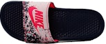 Lookbook (W) Nike Benassi JDI Splash Ink Minimalista Unisex Zapatillas Negro Rosa 618919-401