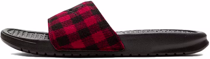(Women) Nike Benassi Jdi SE Plaid Splicing Red Black Slippers 'Red Black' CK0626-001 (Women) Nike Benassi Jdi SE Plaid Splicing Red Black Slippers 'Red Black' CK0626-001