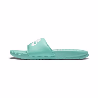 (W) Nike Benassi Just Do It Green Slide Tiffany Blue