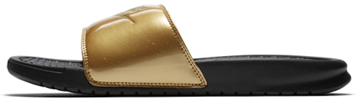 (Women) Nike Benassi Slides 'Metallic Gold' 618919-022 (Women) Nike Benassi Slides 'Metallic Gold' 618919-022