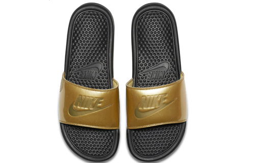 Lookbook (W) Nike Benassi Slides 'Emas Metalik' 618919-022