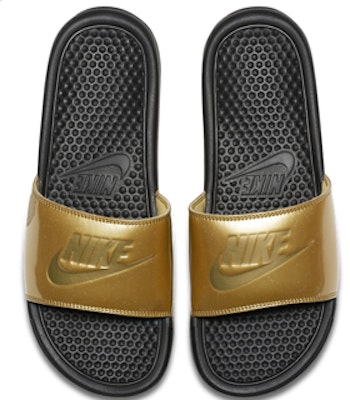 (W) 나이키 베나시 슬라이드 '메탈릭 골드' (Nike Benassi Slide '메탈릭 골드') 618919-022 Lookbook (W) 나이키 베나시 슬라이드 '메탈릭 골드' (Nike Benassi Slide '메탈릭 골드') 618919-022