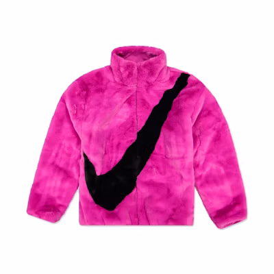 (Women) Nike Big Swoosh Faux Fur Warm Jacket Women’s Pink CU6558-564