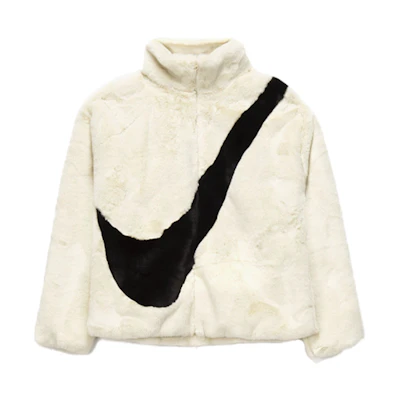 (Women) Nike Big Swoosh Fleece Stand Collar Jacket White CU6558-238