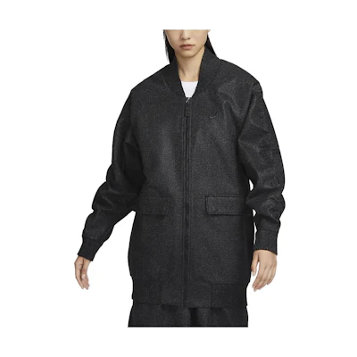 (Women) Nike Black Casual Mid-Length Loose Baseball Collar Jacket FD5491-060