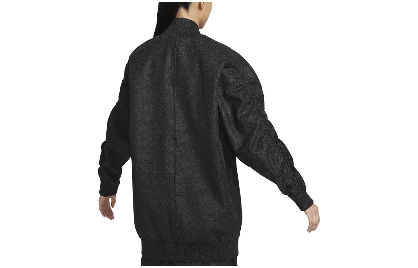 Lookbook (W) Nike 黑色休閒中長款寬鬆棒球領夾克 FD5491-060