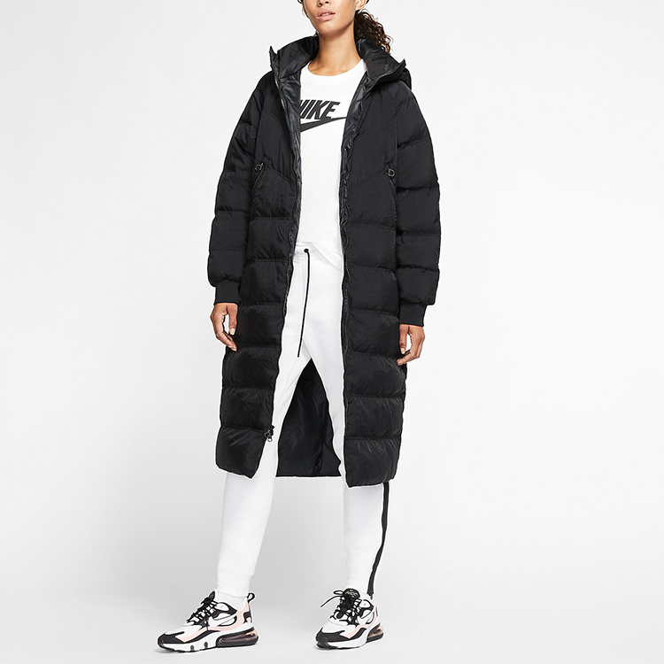 Shop (Women) Nike Black Down-Fill Mid-Length Hooded Parka Winter Jacket BV3138-010