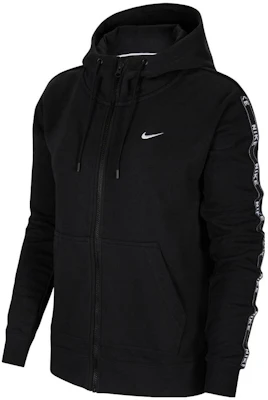 (Women) Nike Black Knit Tape Logo Hooded Jacket CN6869-010 Buy (Women) Nike Black Knit Tape Logo Hooded Jacket CN6869-010