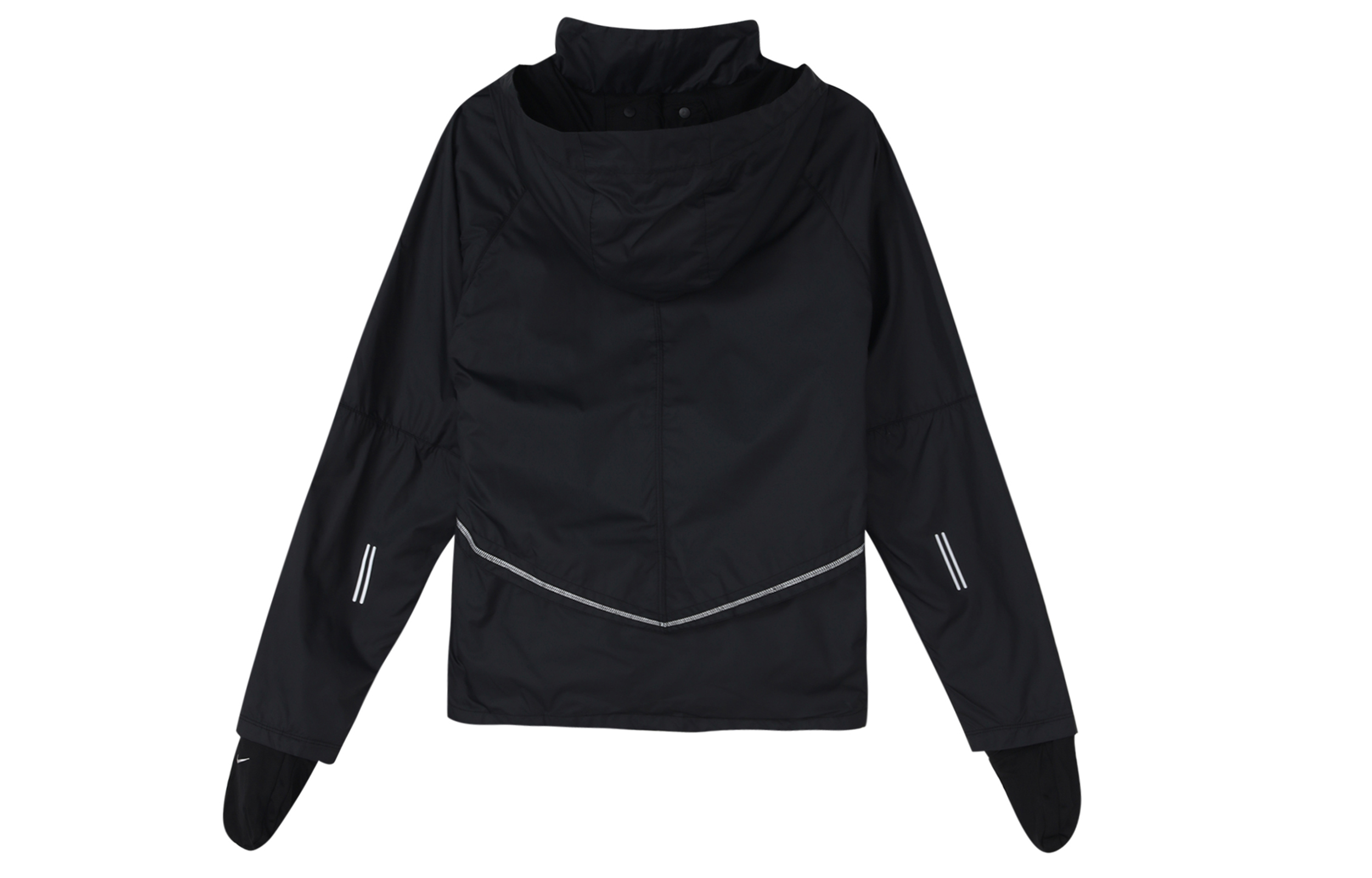 (Women) Nike Black Logo Print Windproof Running Jacket with Hood CU3386-010 圖 3