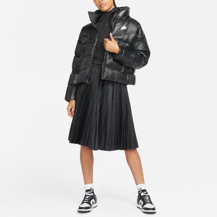 Shop (Women) Nike Black Long-Sleeve Puffer Jacket Winter Windproof Warm Down Coat DH4080-010